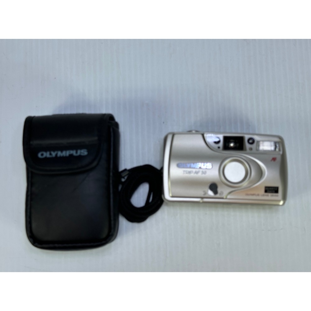 Olympus Trip AF 50 35mm Film Camera 28mm Lens Quartz Date Champagne Gold Case